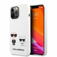   iPhone 13 Pro Karl Lagerfeld Silicone Case Karl+Choupette  (White  KLHCP13LSSKCW)