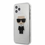   iPhone 12 / 12 Pro Karl Lagerfeld Ikonik Glitter Case Karls Head  (Glitter Silver -  KLHCP12MPCUTRIKSL)