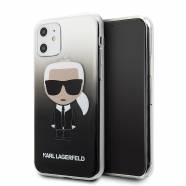   iPhone 11 Karl Lagerfeld Gradient Ikonik Karl's Head  (Clear / Gradient Black)