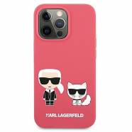   iPhone 13 Pro Karl Lagerfeld Silicone Case Karl+Choupette (Fuchsia)