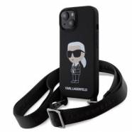   iPhone 15 Karl Lagerfeld Crossbody Ikonik Hard Case ( - KLHCP15SSCBSKNK)