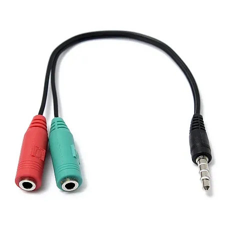 Καλώδιο AUDIO Αντάπτορας 3,5ΜΜ MALE σε 3,5ΜΜ FEMALE AUDIO JACK και 3,5MM MIC JACK