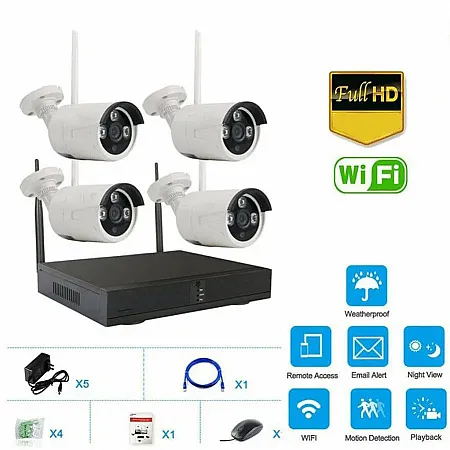 Ασύρματο Καταγραφικό CCTV Kit WiFi (4x camera)