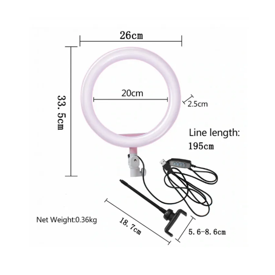 Φωτογραφικό Τρίποδο 2.2 μέτρα Led Selfie Ring 30 εκατοστά (μαύρο)