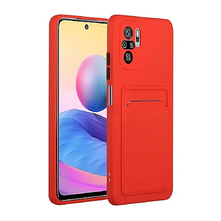 Θήκη για Xiaomi Poco F3 Back Cover με Υποδοχή Κάρτας (κόκκινο)
