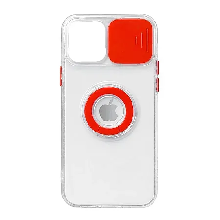 Θήκη για iPhone 7 Plus / 8 Plus με Camera Cover και Ring Holder (κόκκινο)