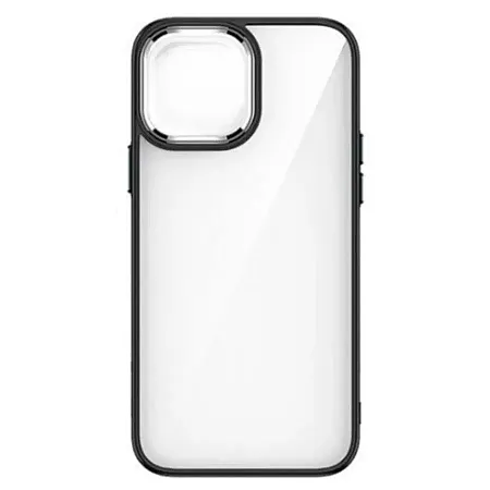 Θήκη για iPhone 14 Plus Solid color Border Διάφανη (μάυρο)