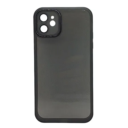 Θήκη για iPhone 12 Διάφανη Σιλικόνης  (μαύρο)