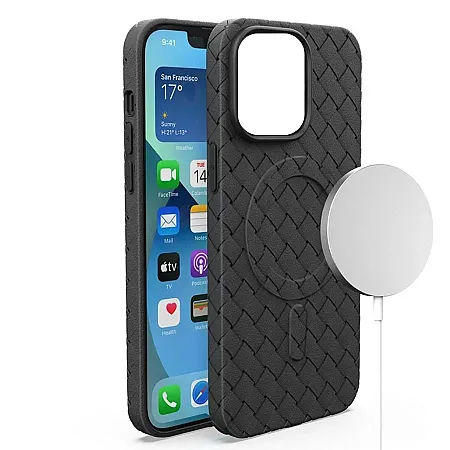 Θήκη για iPhone 11 Mag Safe Woven Case (μαύρο)