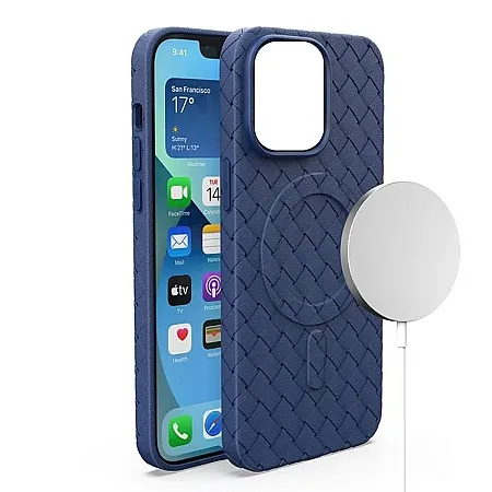 Θήκη για iPhone 13 Pro Max Mag Safe Woven Case (μπλε)
