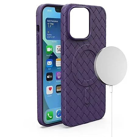 Θήκη για iPhone 12/12 Pro Mag Safe Woven Case (μωβ)