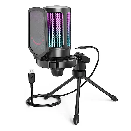 Μικρόφωνο USB για PC/ Smartphone/ Mac/ Playstation 5 με Εξοπλισμό για Podcasts