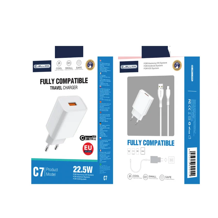 Φορτιστής JELLICO C7 Quick Charger (άσπρο)
