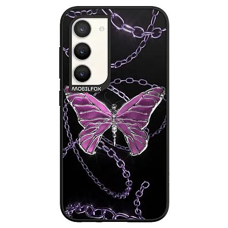 Θήκη για Samsung S23 Mobilfox Butterfly Neclace Full-Shock  (μαύρο)