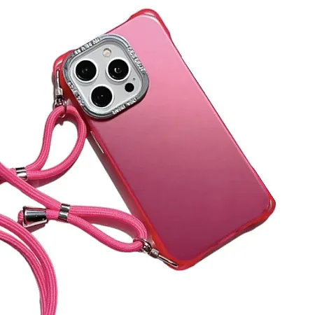 Θήκη για iPhone 13 Pro Max με Λουράκι Crossbody Frosted Case (ματζέντα)