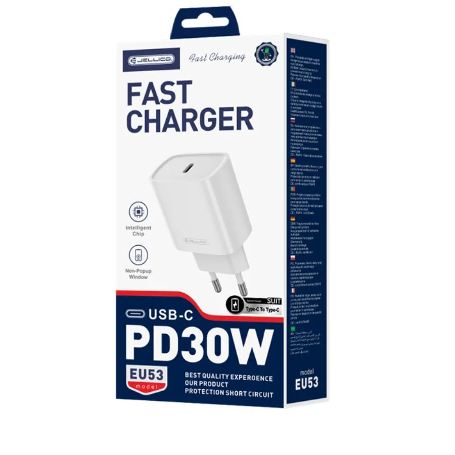 Φορτιστής Jellico EU53 PD 30W USB-C Fast Charger (άσπρο)