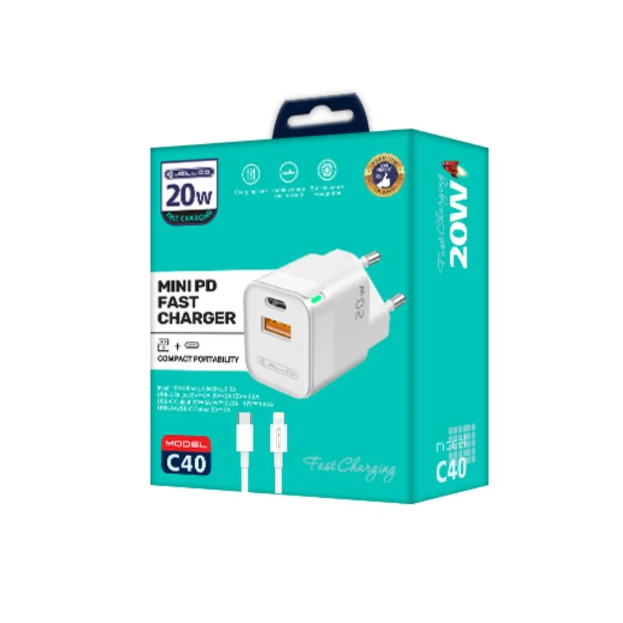 Φορτιστής Jellico C40 Charger Kit 20W Type-C to Lightning (άσπρο)