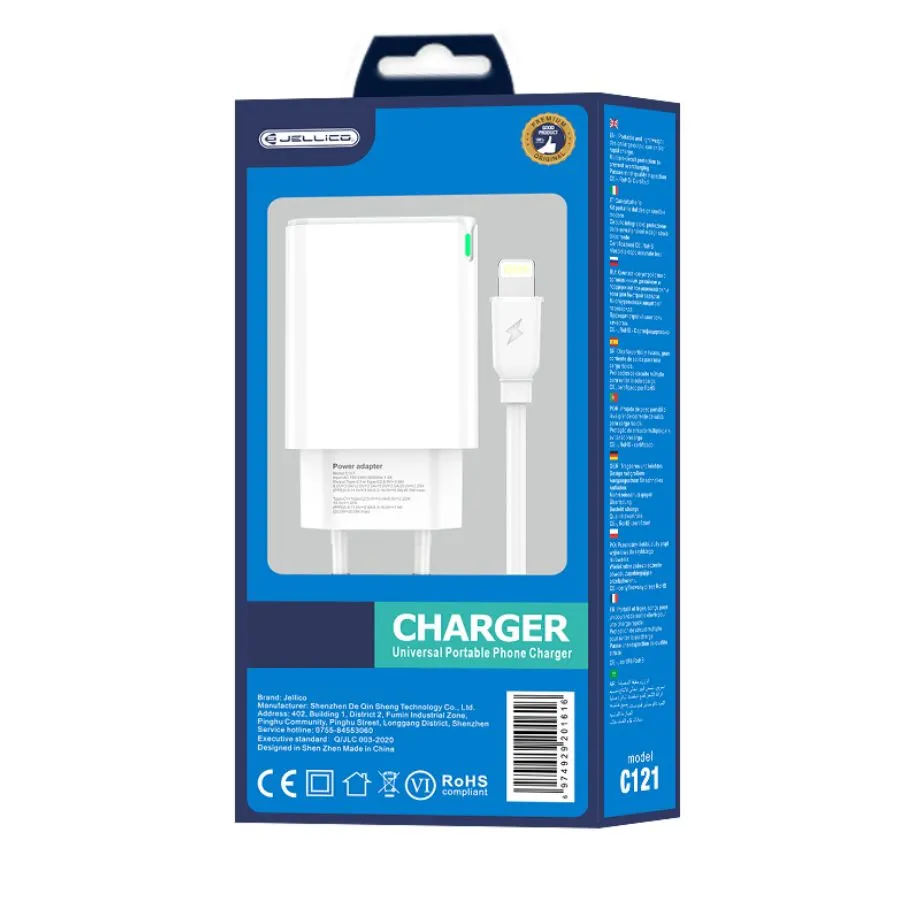 Φορτιστής Jellico C121 Charger Kit 2PD 40W Type-C to Lightning (άσπρο)