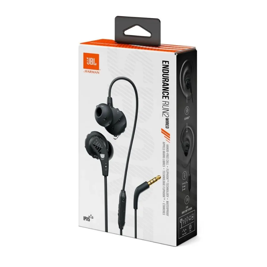 Ενσύρματα Ακουστικά JBL Endurance RUN 2 In-Ear Sport Headphones One Button Control Mic (μαύρο)