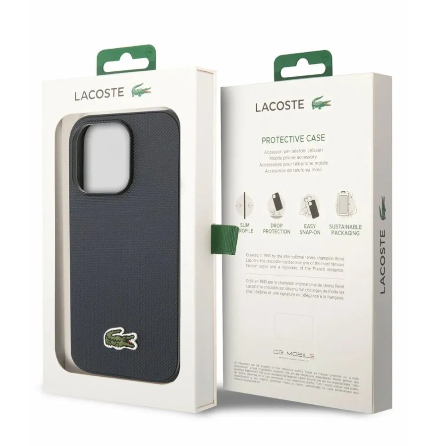 Θήκη για iPhone 15 Pro Lacoste HC Iconic Petit Pique Pu Woven Logo Magsafe (LCHMP15LPVCE - πράσινο)