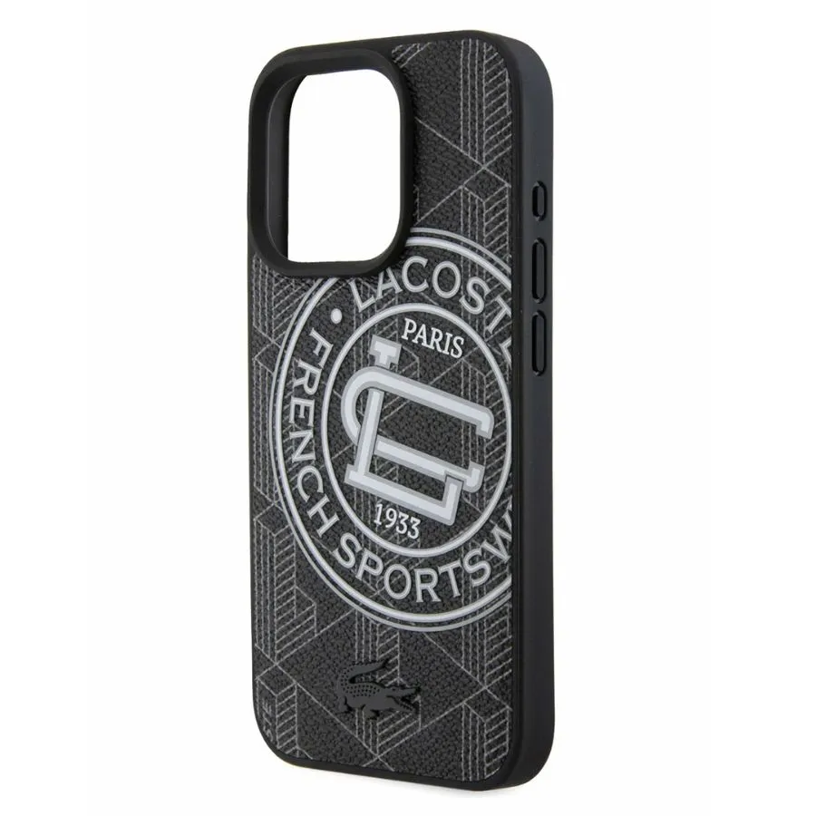 Θήκη για iPhone 15 Pro Lacoste HC Magsafe PVC Mono Sportswear (LCHMP15LPSWK - μαύρο)