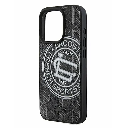 Θήκη για iPhone 15 Pro Lacoste HC Magsafe PVC Mono Sportswear (LCHMP15LPSWK - μαύρο)