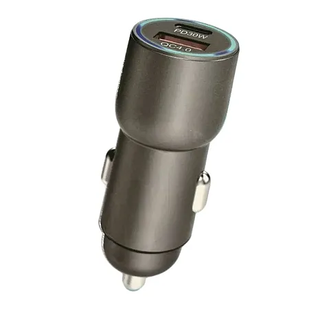 Φορτιστής Αυτοκινήτου 55W PD+ USB (ασημί)