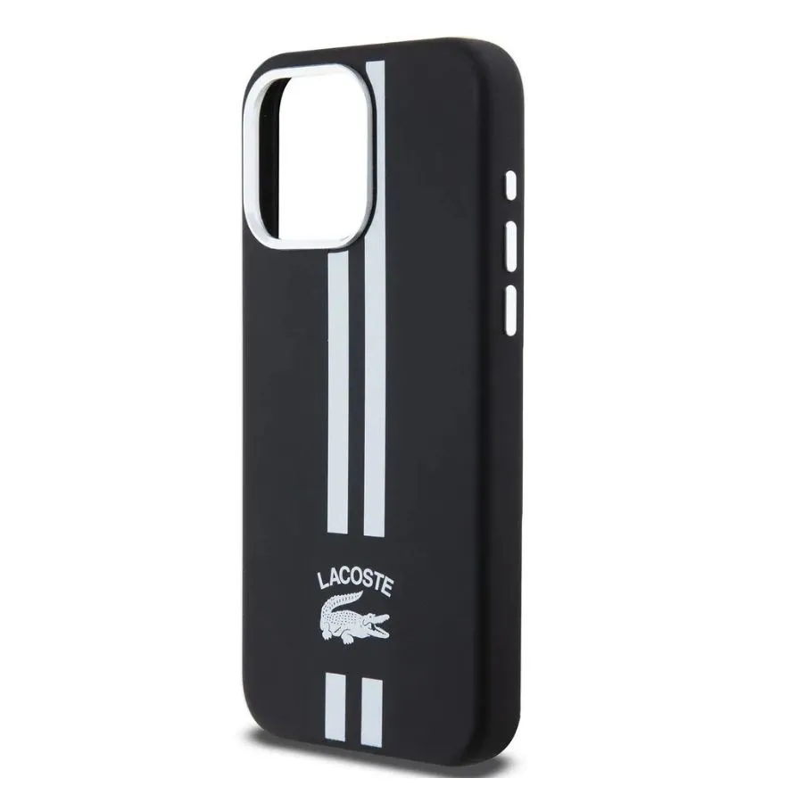 Θήκη για iPhone 15 Pro Lacoste HC Silicone Stripes (LCHCP15LSLIK - μαύρο)