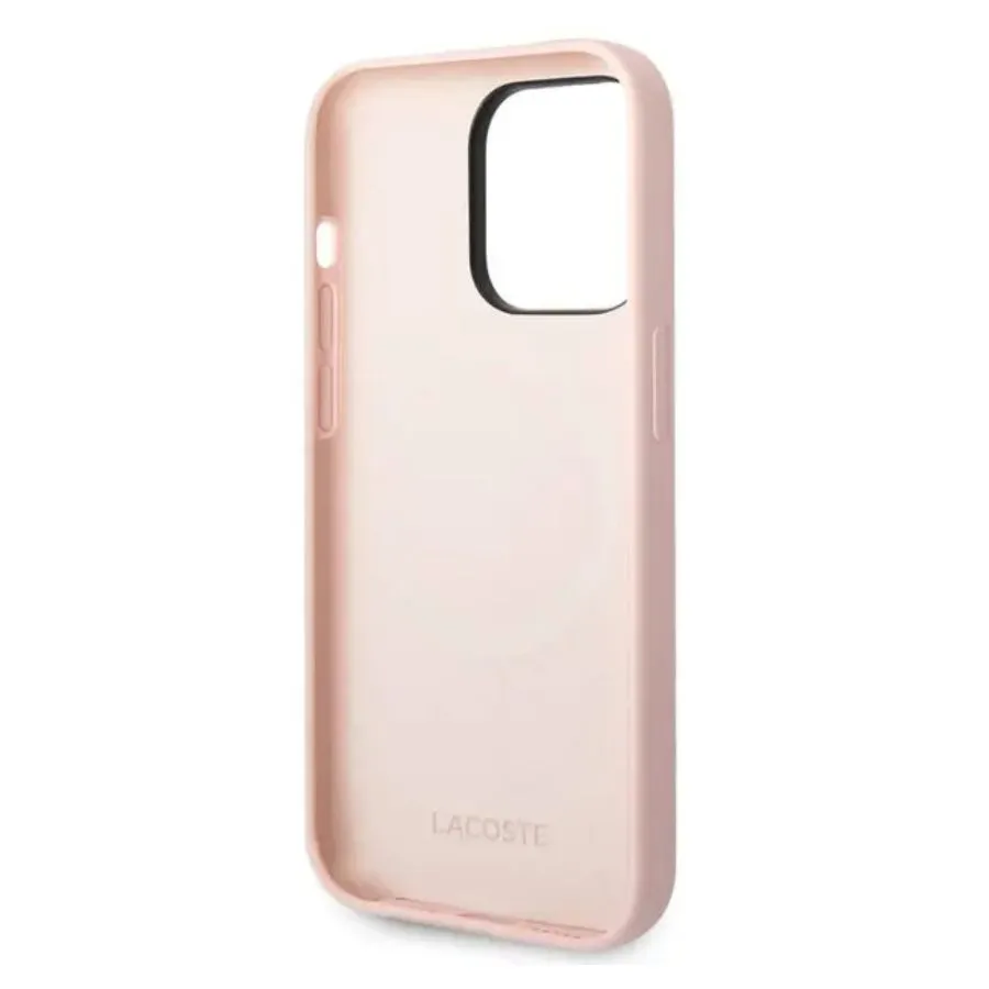 Θήκη για iPhone 15 Pro Lacoste HC Silicone Croc Logo MagSafe (LCHMP15LSLOI - ροζ)