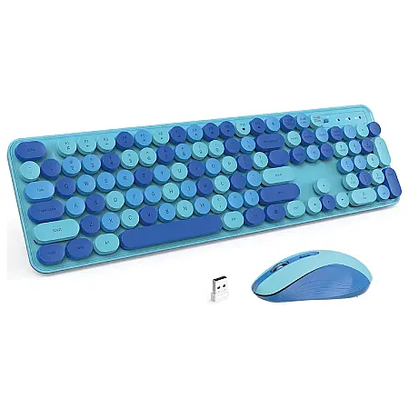 Σετ Ασύρματο Πληκτρολόγιο & Ποντίκι CK280+892 2.4G Mechanical Feel (Μπλε)