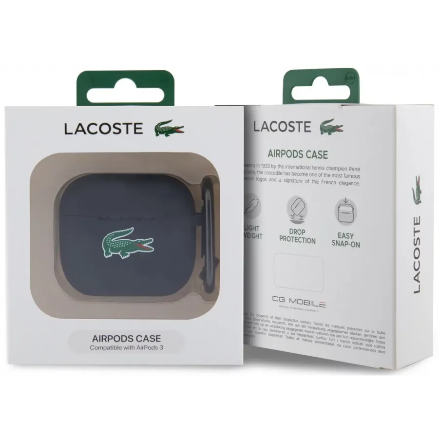 Θήκη για Airpods 3 Lacoste Liquid Silicone Croc Logo (Μαύρο-LCA3SLOK)
