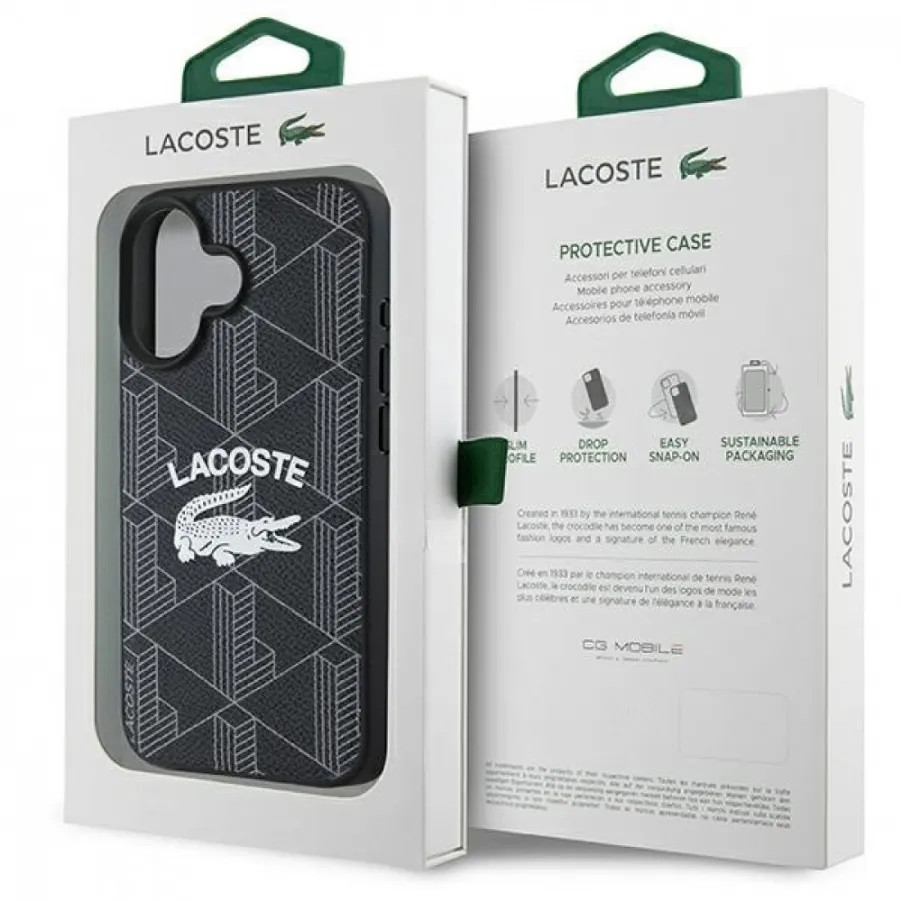 Θήκη για Iphone 16 Lacoste Blend Monogram Magsafe  (Μαύρο-LCHMP16SPIGK)