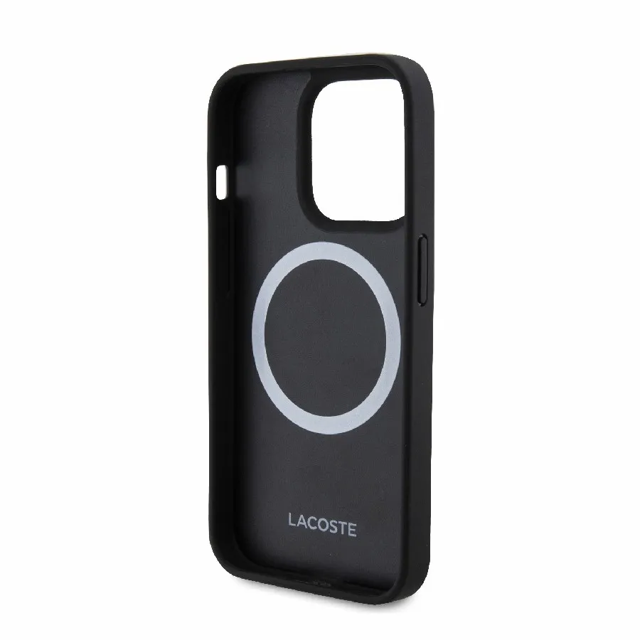 Θήκη για iPhone 16 Pro Lacoste Woven Iconic Petit Pique Magsafe με καλώδιο Type -C (Μαύρο-LCHMBCCP16LPVCK)