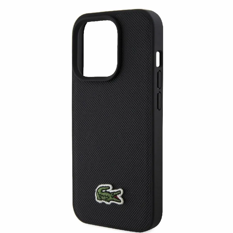 Θήκη για iPhone 16 Pro Lacoste Woven Iconic Petit Pique Magsafe με καλώδιο Type -C (Μαύρο-LCHMBCCP16LPVCK)
