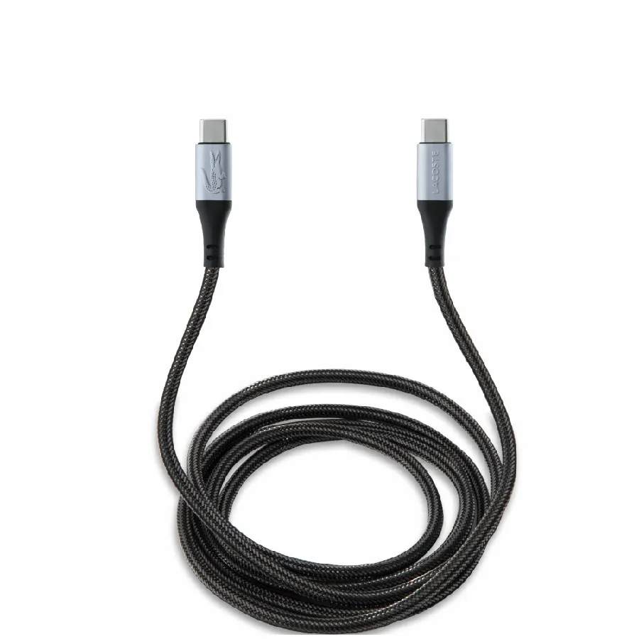 Θήκη για iPhone 16 Pro Lacoste Woven Iconic Petit Pique Magsafe με καλώδιο Type -C (Μαύρο-LCHMBCCP16LPVCK)