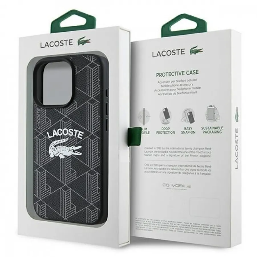 Θήκη για Iphone 16 Pro Lacoste Blend Monogram Magsafe  (Μαύρο-LCHMP16LPIGK)