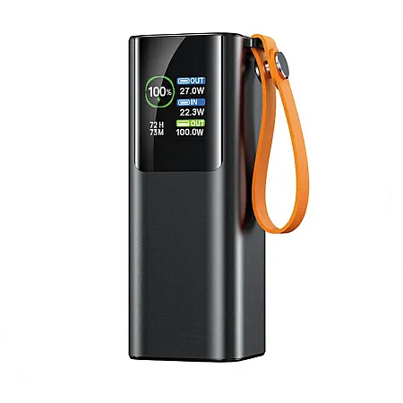 Powerbank M10 20000mAh 100W με Ενσωματωμένο Καλώδιο Type-C και Φακό
