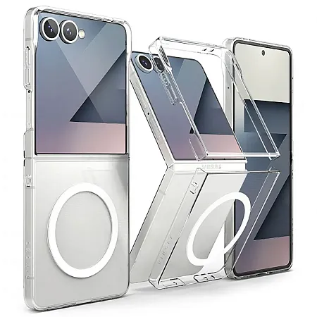 Θήκη για Samsung Z Flip 7 Mag Safe Back Cover Σιλικόνης (Διάφανο)