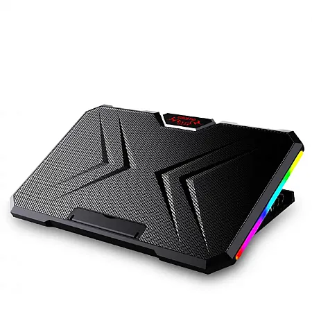 Φορητή Βάση Ψύξης Laptop Αναδιπλούμενη με RGB Φωτισμό και 2 Ανεμιστήρες (Μαύρο)