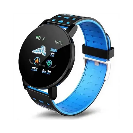 119 Plus Smartwatch Fitness Tracker με Μέτρηση Καρδιακών Παλμών και Λειτουργία Μουσικής (Μπλε)