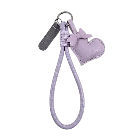 Λουράκι καρπού Δερμάτινο Heart Pendant (Lavender)