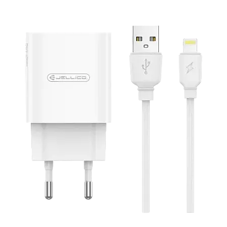 Φορτιστής Jellico WJ-C58 12W με Καλώδιο Lightning (Άσπρο)