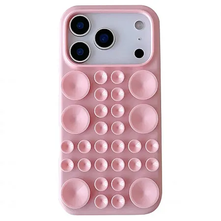 Θήκη 3D με βεντούζα για iPhone 17 Pro (Ροζ)