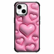   iPhone 14 Plus Mobilfox Hearts Babypink Transparent Full-Shock 3.0 ()